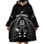 Custom New Zealand Aotearoa Rugby Wearable Blanket Hoodie NZ Tiki With Maori Fern World Cup Black Version - Wonder Print Shop