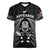 Custom New Zealand Aotearoa Rugby Women V Neck T Shirt NZ Tiki With Maori Fern World Cup Black Version - Wonder Print Shop