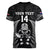 Custom New Zealand Aotearoa Rugby Women V Neck T Shirt NZ Tiki With Maori Fern World Cup Black Version - Wonder Print Shop