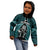 New Zealand Aotearoa Rugby Kid Hoodie NZ Tiki With Maori Fern World Cup Turquoise Version - Wonder Print Shop