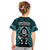 New Zealand Aotearoa Rugby Kid T Shirt NZ Tiki With Maori Fern World Cup Turquoise Version - Wonder Print Shop