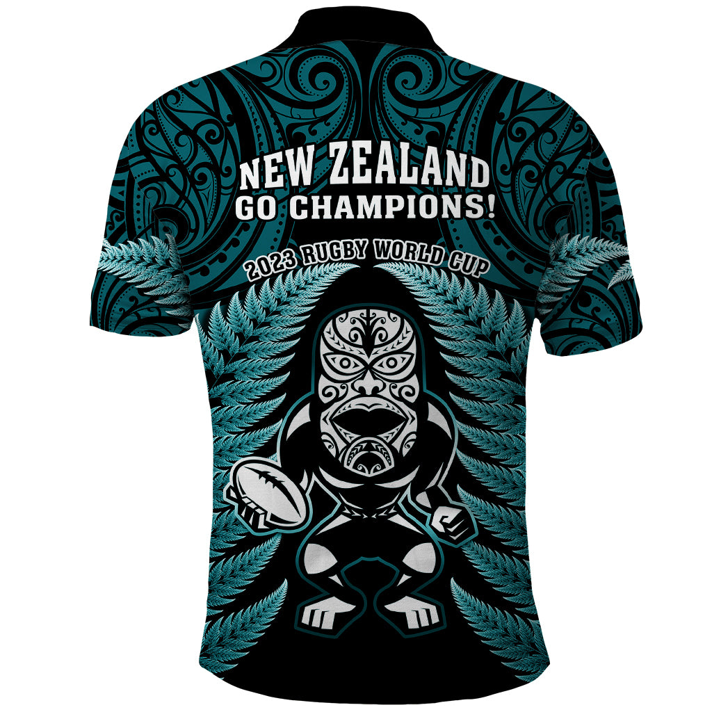 New Zealand Aotearoa Rugby Polo Shirt NZ Tiki With Maori Fern World Cup Turquoise Version - Wonder Print Shop