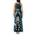 New Zealand Aotearoa Rugby Tank Maxi Dress NZ Tiki With Maori Fern World Cup Turquoise Version - Wonder Print Shop