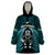 New Zealand Aotearoa Rugby Wearable Blanket Hoodie NZ Tiki With Maori Fern World Cup Turquoise Version - Wonder Print Shop