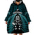 New Zealand Aotearoa Rugby Wearable Blanket Hoodie NZ Tiki With Maori Fern World Cup Turquoise Version - Wonder Print Shop