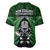 New Zealand Aotearoa Rugby Baseball Jersey NZ Tiki With Maori Fern World Cup Green Version - Wonder Print Shop