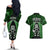 New Zealand Aotearoa Rugby Couples Matching Off The Shoulder Long Sleeve Dress and Hawaiian Shirt NZ Tiki With Maori Fern World Cup Green Version - Wonder Print Shop