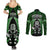 New Zealand Aotearoa Rugby Couples Matching Summer Maxi Dress and Long Sleeve Button Shirts NZ Tiki With Maori Fern World Cup Green Version - Wonder Print Shop