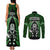 New Zealand Aotearoa Rugby Couples Matching Tank Maxi Dress and Long Sleeve Button Shirts NZ Tiki With Maori Fern World Cup Green Version - Wonder Print Shop
