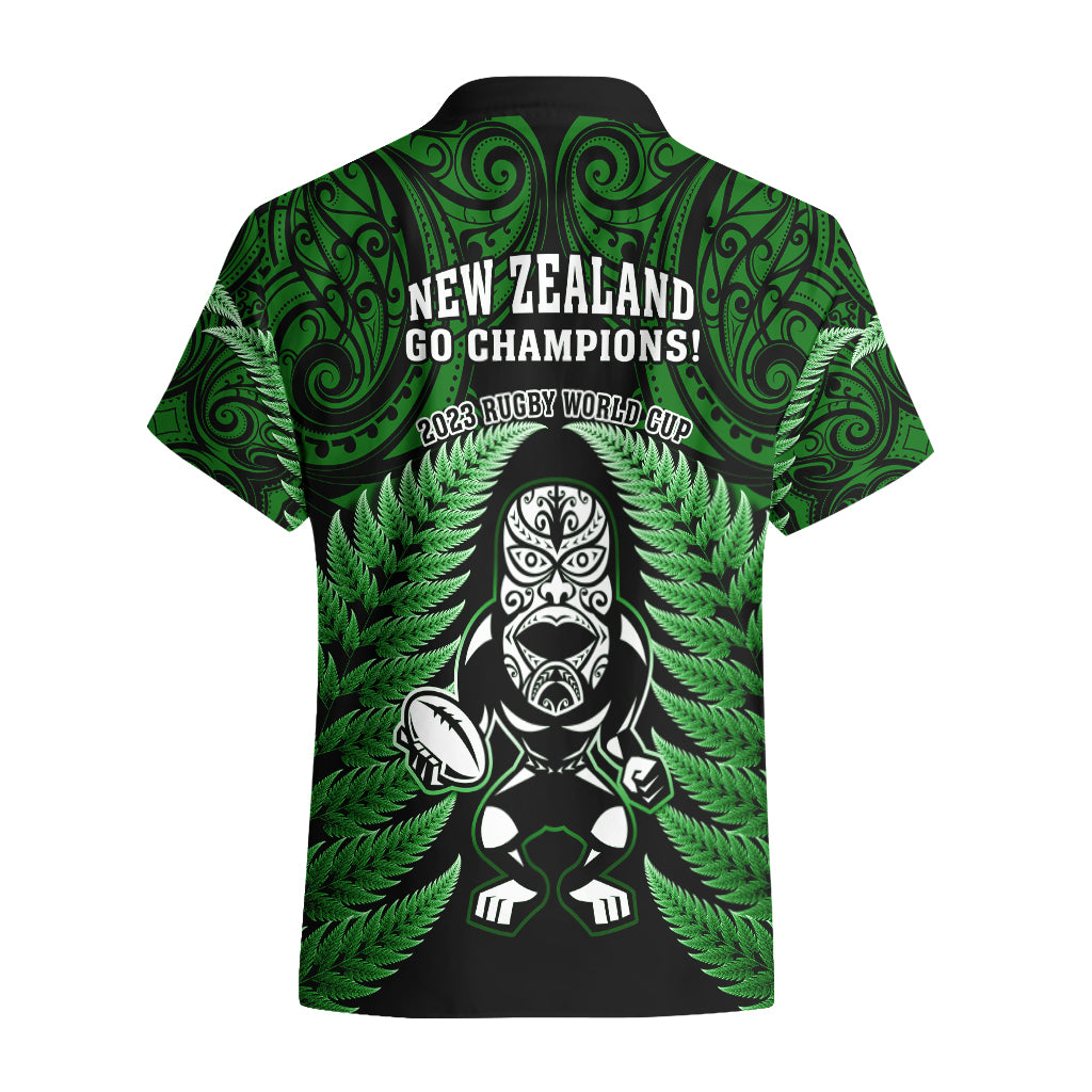 New Zealand Aotearoa Rugby Hawaiian Shirt NZ Tiki With Maori Fern World Cup Green Version - Wonder Print Shop