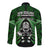 New Zealand Aotearoa Rugby Long Sleeve Button Shirt NZ Tiki With Maori Fern World Cup Green Version - Wonder Print Shop