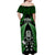 New Zealand Aotearoa Rugby Off Shoulder Maxi Dress NZ Tiki With Maori Fern World Cup Green Version - Wonder Print Shop