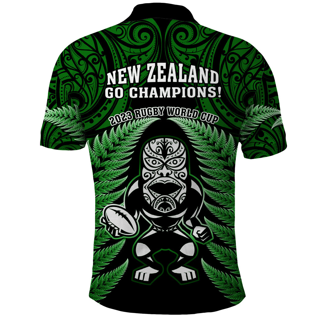 New Zealand Aotearoa Rugby Polo Shirt NZ Tiki With Maori Fern World Cup Green Version - Wonder Print Shop
