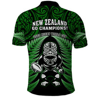 New Zealand Aotearoa Rugby Polo Shirt NZ Tiki With Maori Fern World Cup Green Version - Wonder Print Shop
