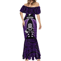 New Zealand Aotearoa Rugby Mermaid Dress NZ Tiki With Maori Fern World Cup Purple Version - Wonder Print Shop