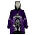 New Zealand Aotearoa Rugby Wearable Blanket Hoodie NZ Tiki With Maori Fern World Cup Purple Version - Wonder Print Shop