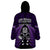 New Zealand Aotearoa Rugby Wearable Blanket Hoodie NZ Tiki With Maori Fern World Cup Purple Version - Wonder Print Shop
