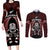 New Zealand Aotearoa Rugby Couples Matching Long Sleeve Bodycon Dress and Long Sleeve Button Shirts NZ Tiki With Maori Fern World Cup Red Version - Wonder Print Shop