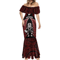 New Zealand Aotearoa Rugby Mermaid Dress NZ Tiki With Maori Fern World Cup Red Version - Wonder Print Shop