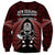 New Zealand Aotearoa Rugby Sweatshirt NZ Tiki With Maori Fern World Cup Red Version - Wonder Print Shop