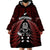 New Zealand Aotearoa Rugby Wearable Blanket Hoodie NZ Tiki With Maori Fern World Cup Red Version - Wonder Print Shop