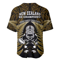 New Zealand Aotearoa Rugby Baseball Jersey NZ Tiki With Maori Fern World Cup Gold Version - Wonder Print Shop
