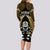 New Zealand Aotearoa Rugby Long Sleeve Bodycon Dress NZ Tiki With Maori Fern World Cup Gold Version - Wonder Print Shop