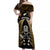 New Zealand Aotearoa Rugby Off Shoulder Maxi Dress NZ Tiki With Maori Fern World Cup Gold Version - Wonder Print Shop