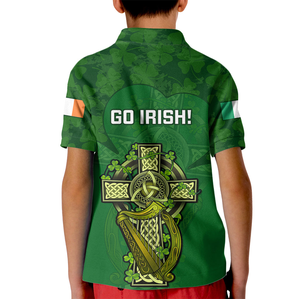 Ireland Rugby Kid Polo Shirt 2023 Word Cup Celtic Cross Go Champions Irish - Wonder Print Shop