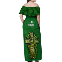 Ireland Rugby Off Shoulder Maxi Dress 2023 Word Cup Celtic Cross Go Champions Irish - Wonder Print Shop