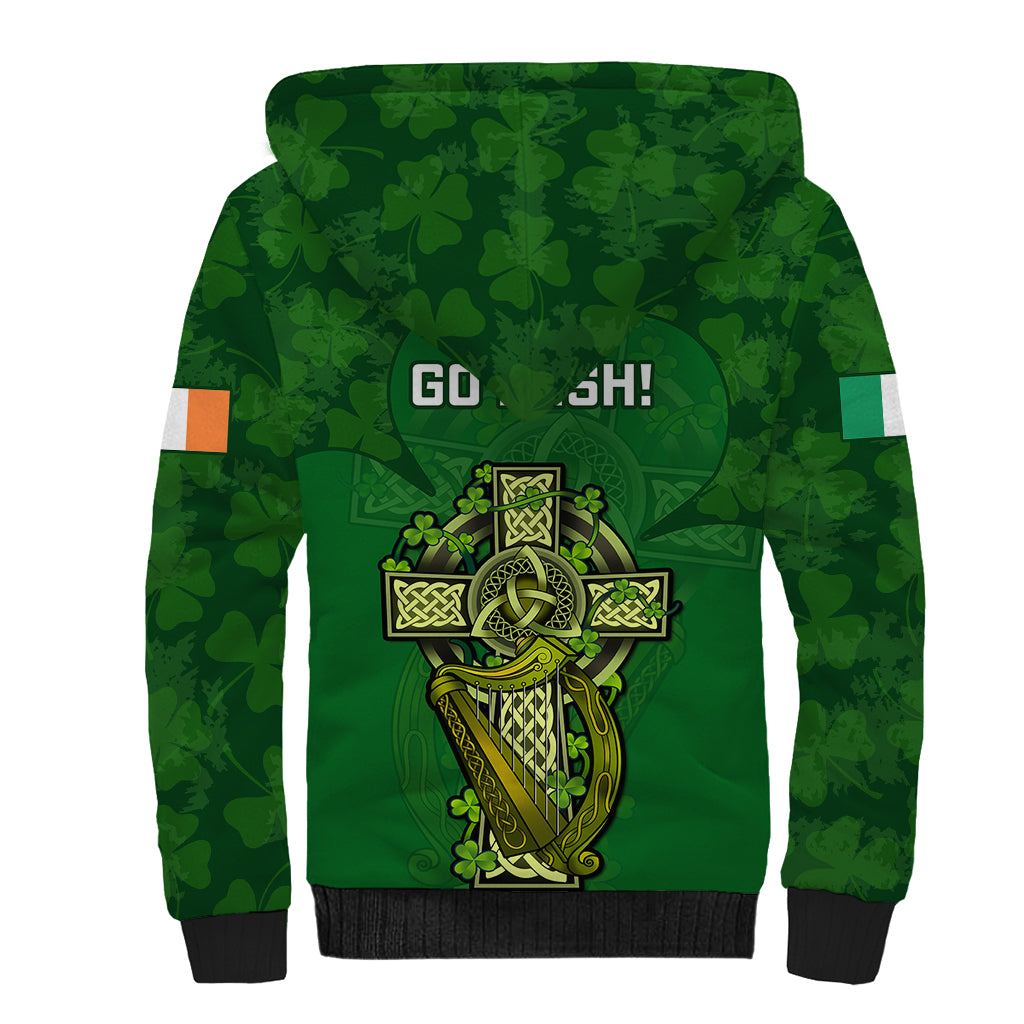 Ireland Rugby Sherpa Hoodie 2023 Word Cup Celtic Cross Go Champions Irish - Wonder Print Shop