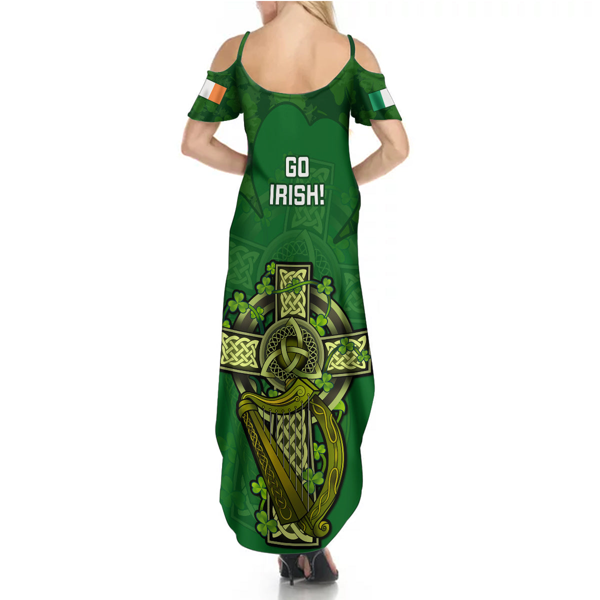 Ireland Rugby Summer Maxi Dress 2023 Word Cup Celtic Cross Go Champions Irish - Wonder Print Shop