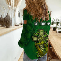 Ireland Rugby Women Casual Shirt 2023 Word Cup Celtic Cross Go Champions Irish - Wonder Print Shop