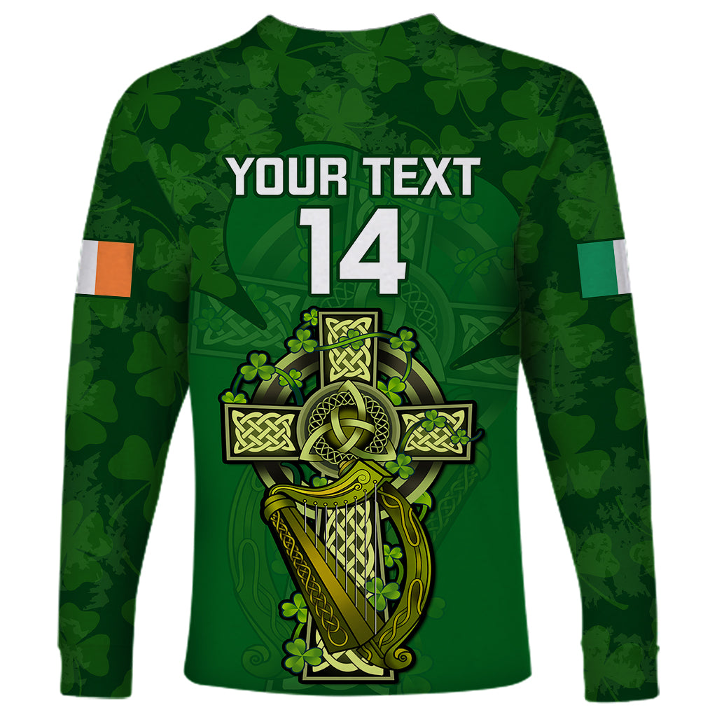 Custom Ireland Rugby Long Sleeve Shirt 2023 Word Cup Celtic Cross Go Champions Irish - Wonder Print Shop