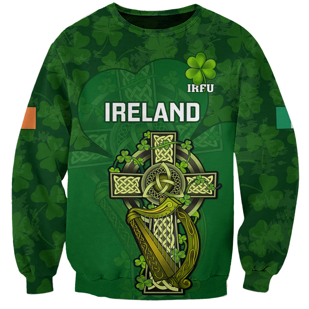 Custom Ireland Rugby Sweatshirt 2023 Word Cup Celtic Cross Go Champions Irish - Wonder Print Shop