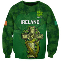 Custom Ireland Rugby Sweatshirt 2023 Word Cup Celtic Cross Go Champions Irish - Wonder Print Shop