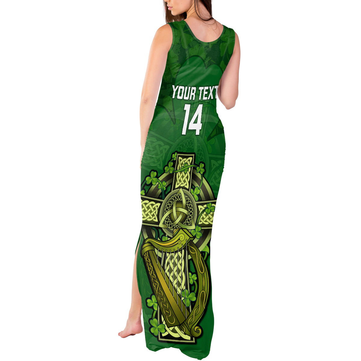 Custom Ireland Rugby Tank Maxi Dress 2023 Word Cup Celtic Cross Go Champions Irish - Wonder Print Shop