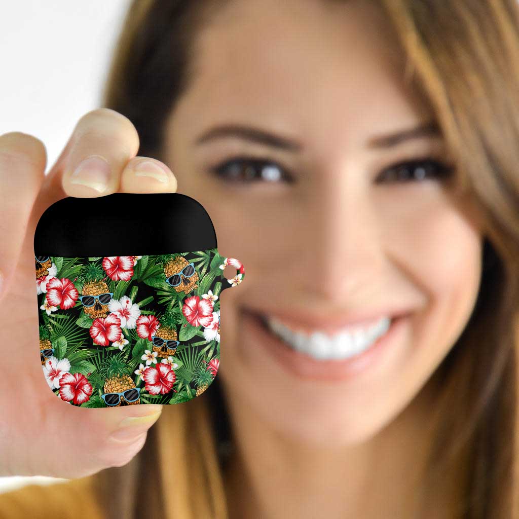 Pineapple Skull Aloha Hawaii AirPods Case Summer Vibes Tropical Seamless Pattern - Wonder Print Shop