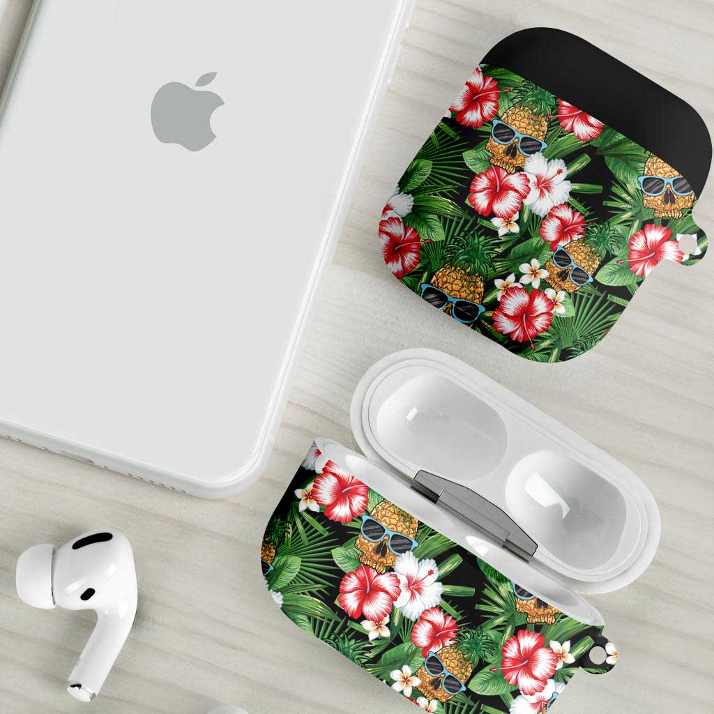 Pineapple Skull Aloha Hawaii AirPods Case Summer Vibes Tropical Seamless Pattern - Wonder Print Shop