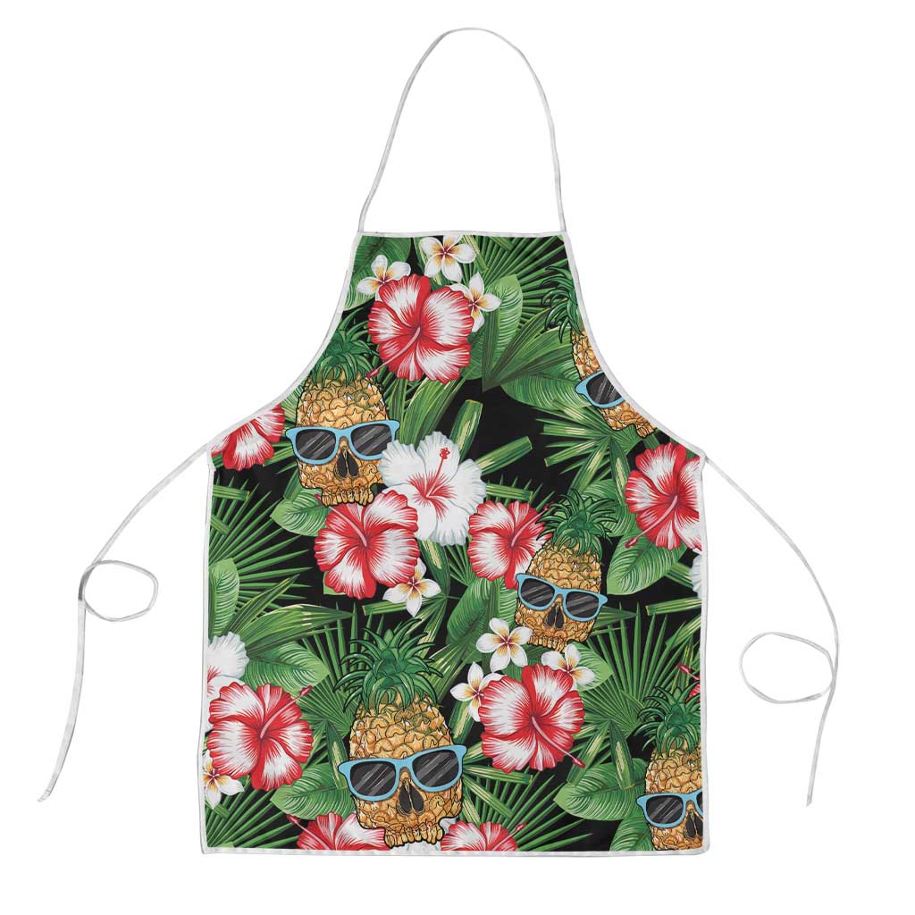 Pineapple Skull Aloha Hawaii Apron Summer Vibes Tropical Seamless Pattern - Wonder Print Shop