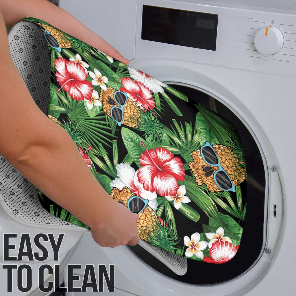 Pineapple Skull Aloha Hawaii Bathroom Set Summer Vibes Tropical Seamless Pattern - Wonder Print Shop