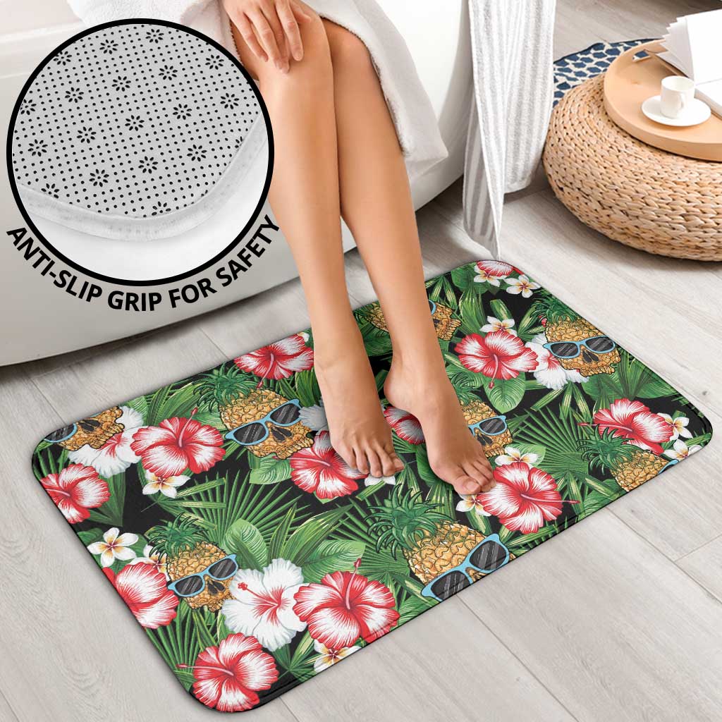 Pineapple Skull Aloha Hawaii Bathroom Set Summer Vibes Tropical Seamless Pattern - Wonder Print Shop