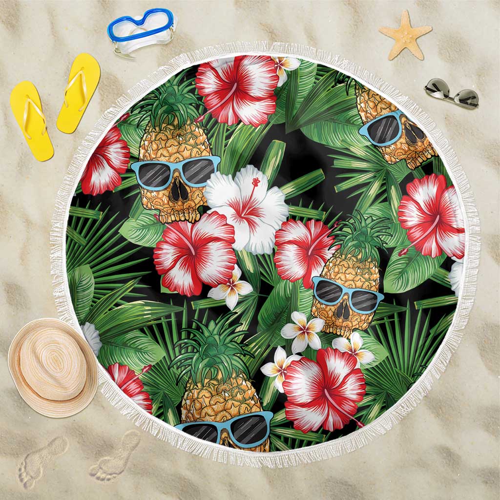 Pineapple Skull Aloha Hawaii Beach Blanket Summer Vibes Tropical Seamless Pattern - Wonder Print Shop
