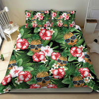 Pineapple Skull Aloha Hawaii Bedding Set Summer Vibes Tropical Seamless Pattern - Wonder Print Shop