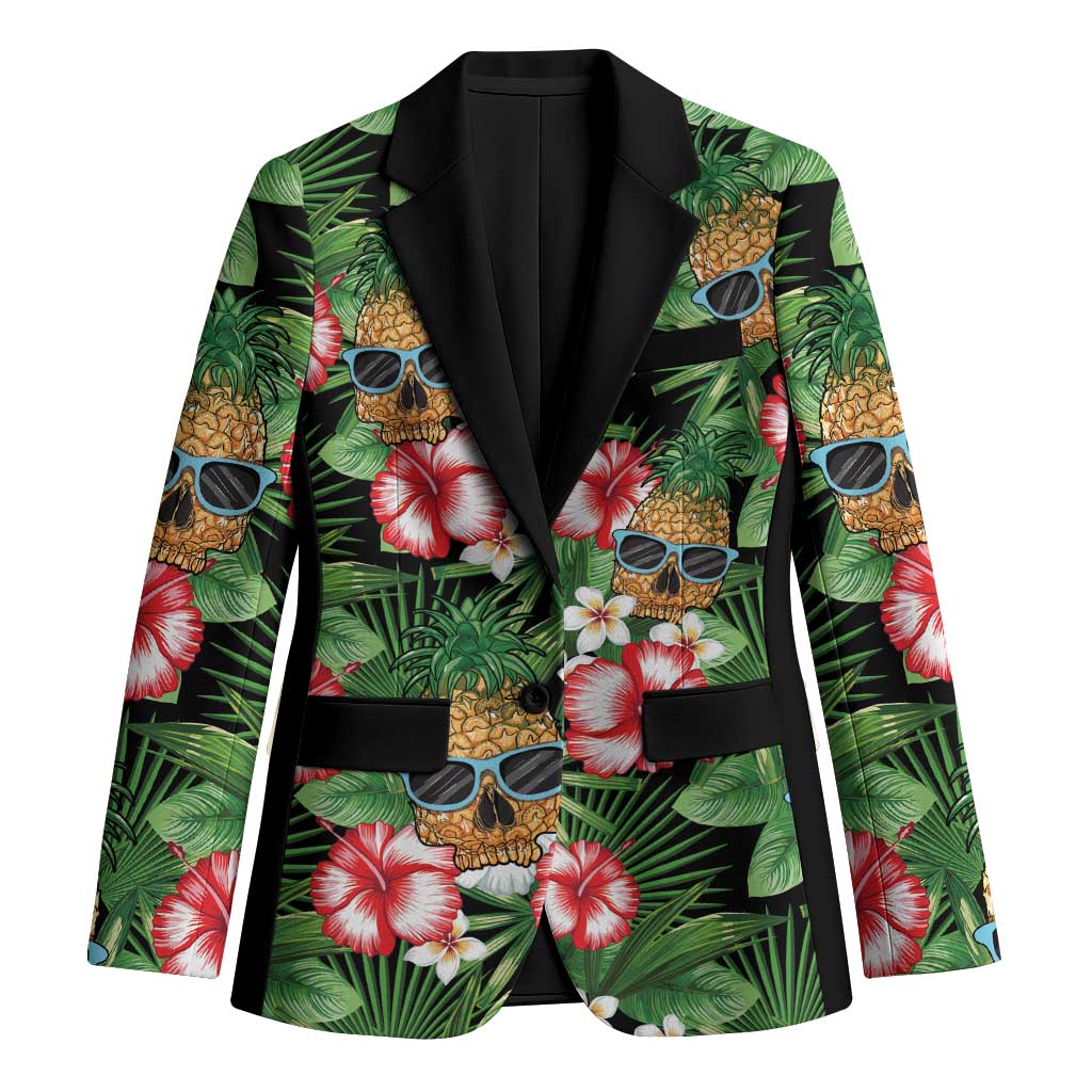 Pineapple Skull Aloha Hawaii Blazer Summer Vibes Tropical Seamless Pattern - Wonder Print Shop