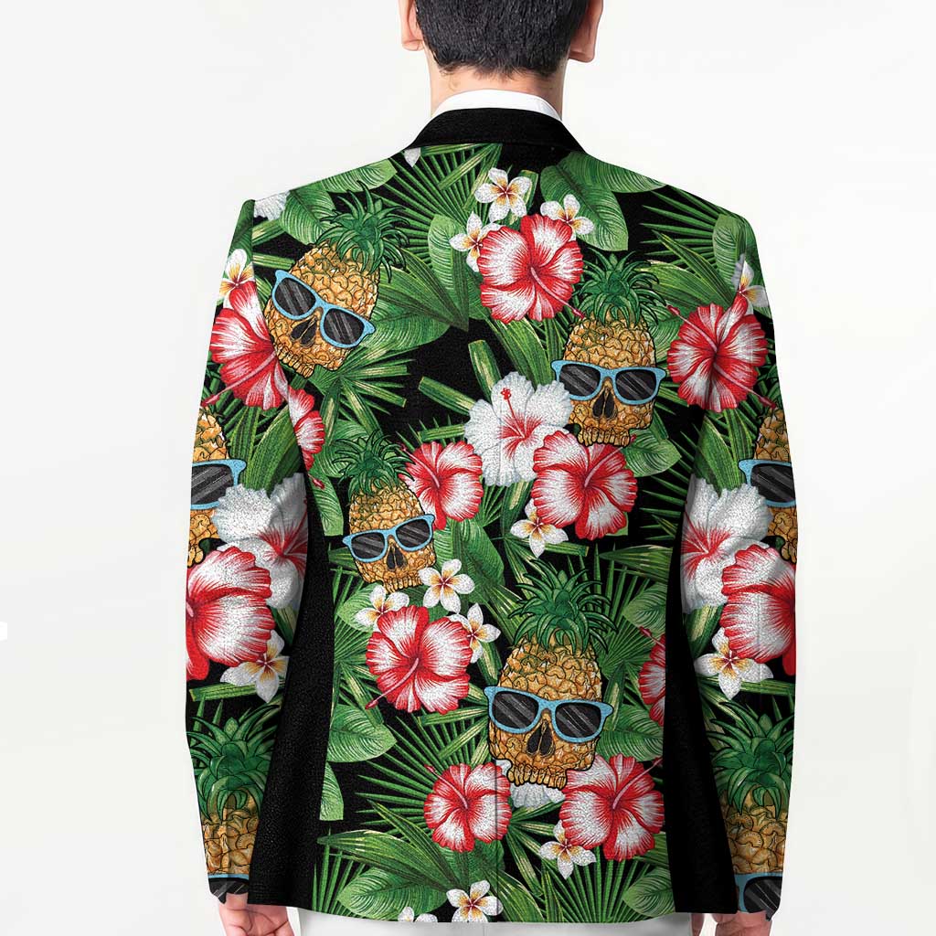 Pineapple Skull Aloha Hawaii Blazer Summer Vibes Tropical Seamless Pattern - Wonder Print Shop