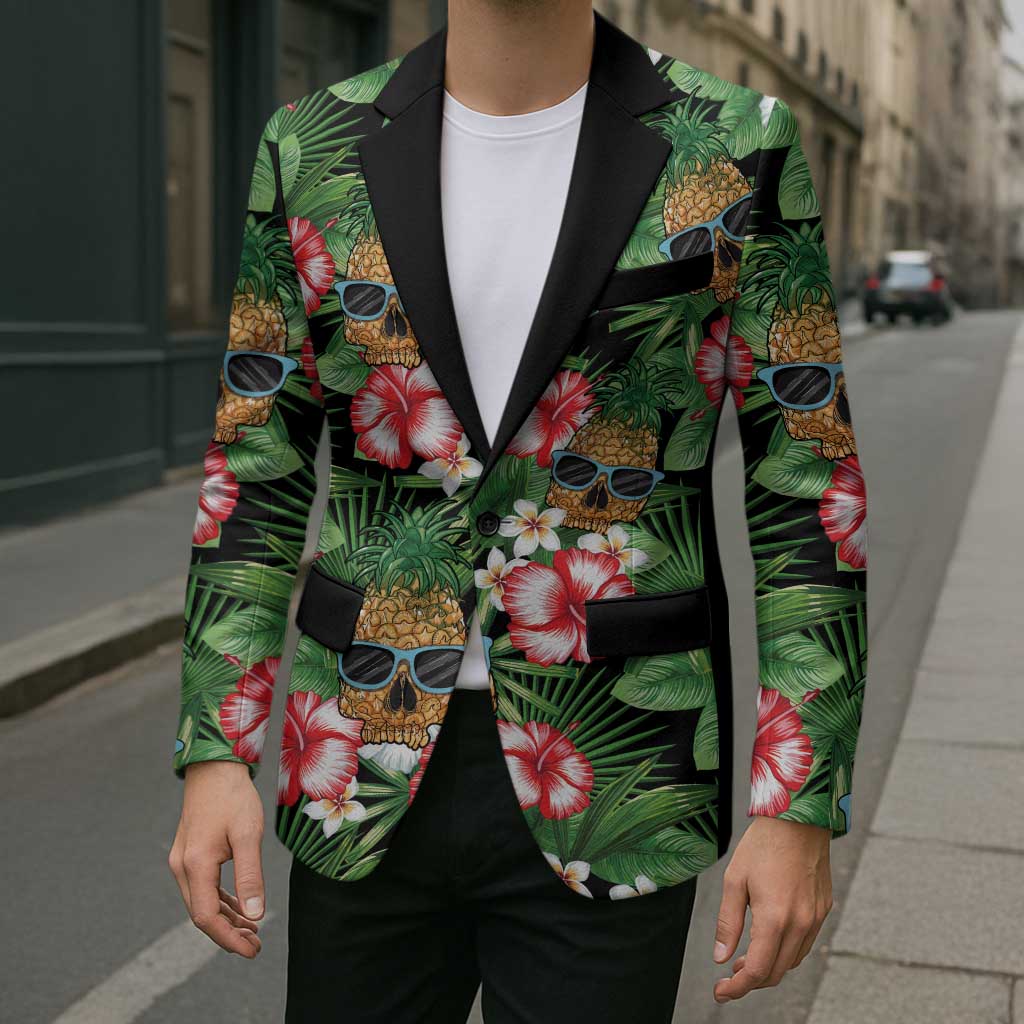 Pineapple Skull Aloha Hawaii Blazer Summer Vibes Tropical Seamless Pattern - Wonder Print Shop