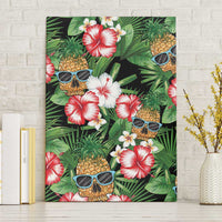 Pineapple Skull Aloha Hawaii Canvas Wall Art Summer Vibes Tropical Seamless Pattern - Wonder Print Shop