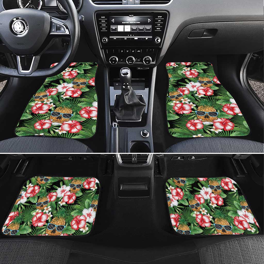 Pineapple Skull Aloha Hawaii Car Mats Summer Vibes Tropical Seamless Pattern - Wonder Print Shop