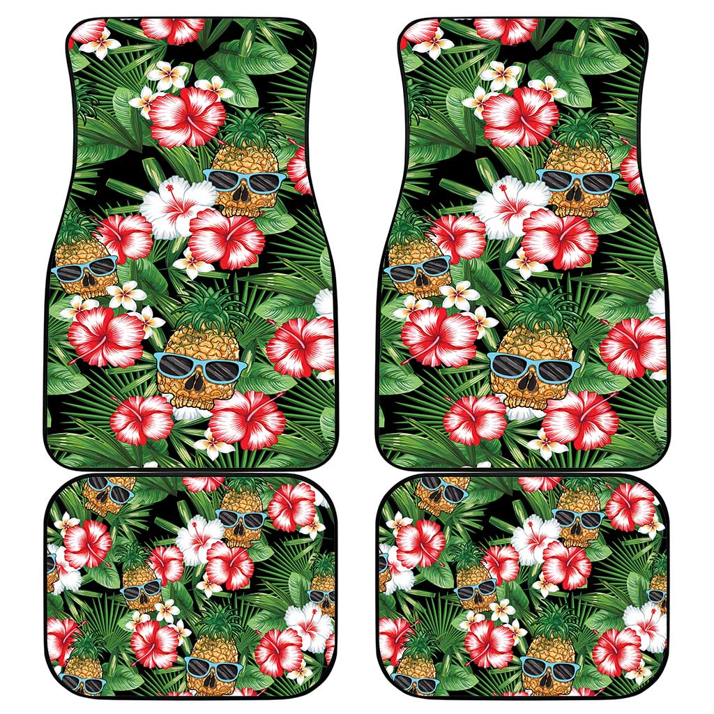 Pineapple Skull Aloha Hawaii Car Mats Summer Vibes Tropical Seamless Pattern - Wonder Print Shop